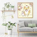 11CT 3 Strand Printed Full Embroidery Dog Rabbit Needlework DIY Cross Stitch Kit