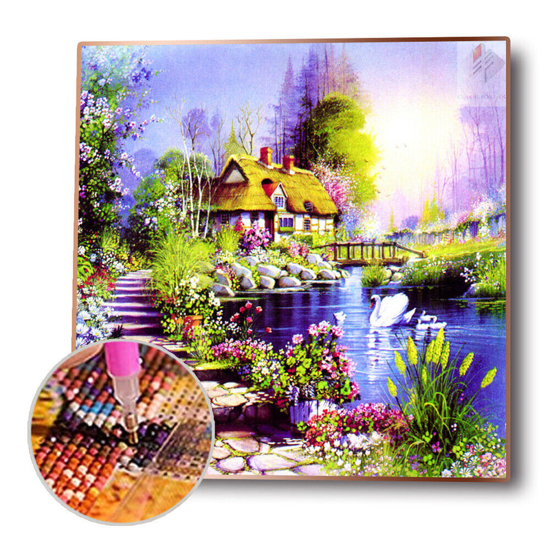5D DIY Full Drill Diamond Painting House Rhinestone Mosaic Craft (B2263) Newly