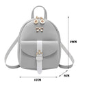Women Preppy Style Hit Color Bow Leaf Mini Shoulder Bag Cute Leather Backpack
