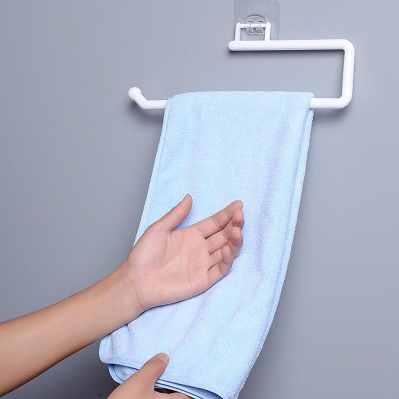Paper Towel Holder Wall Mounted Hooks Kitchen Storage Organizer Gadget Set`