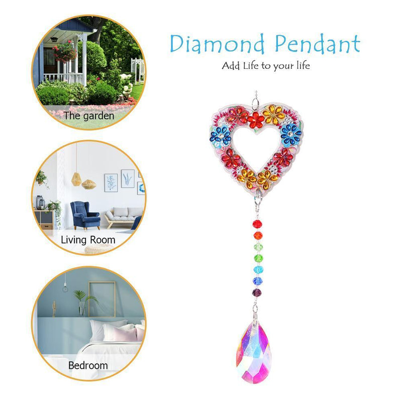 Crystal Diamond Angel Tears Catching Light Hanging Wind Chimes Decor (C)
