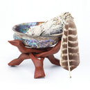 White Sage Abalone Shell Smudge Kit Wooden Tripod Smoking Accessories
