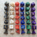 7pcs/Set Multi-sided Dices Digital Polyhedron Acrylic Board Game (Orange) Newly
