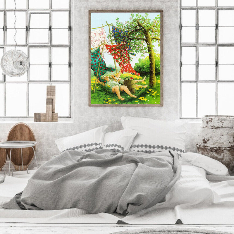 40x50cm Two Old Girlfriend Frameless Oil Paint By Numbers DIY Painting Craft Kit