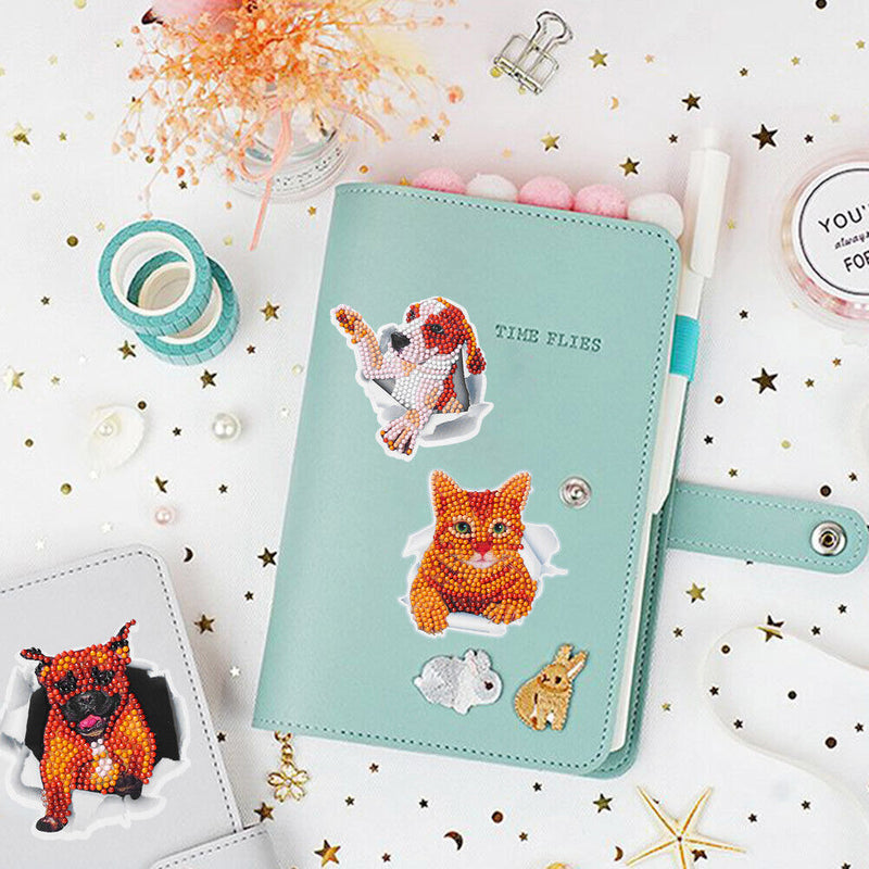 6pcs Diamond Painting Fridge Stickers Creative Mosaic Craft for Phone Cup Book