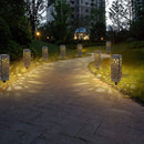 Solar Waterproof Hollow Lamp Lawn Stakes Sensor Garden Light (Warm White) Newly
