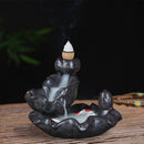 Backflow Incense Burner Ceramic Waterfall Smoke Censer Home Office Decor Newly