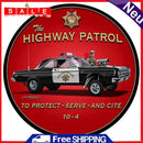 Highway Patrol Plate Round Metal Tin Sign Plate for Bar Pub Club Iron Painting