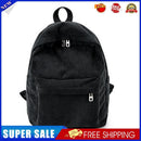 Women Corduroy Shoulder Bag Backpack Fashion Travel Large Knapsacks (Black)