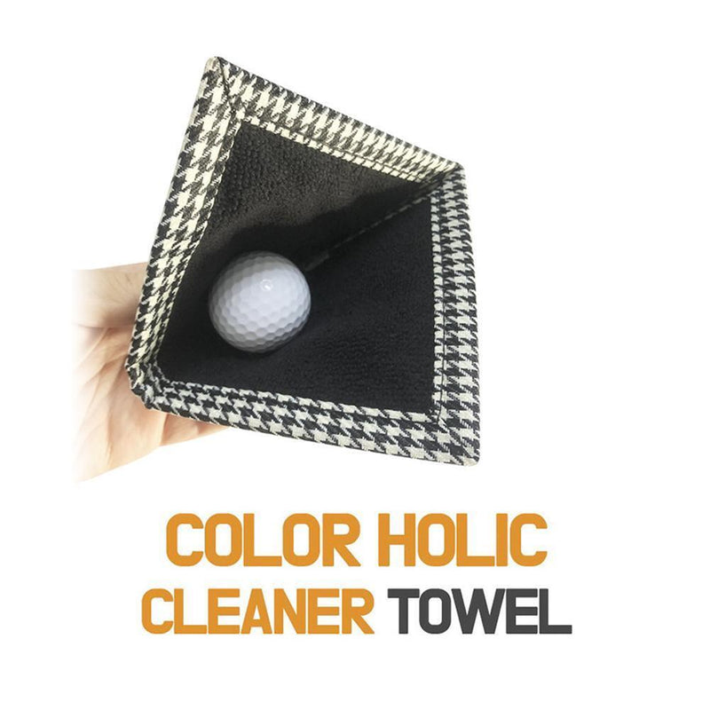 Golf Ball Cleaning Towel Golf Club Head Wiping Cloth Cleaner Tool (Black)