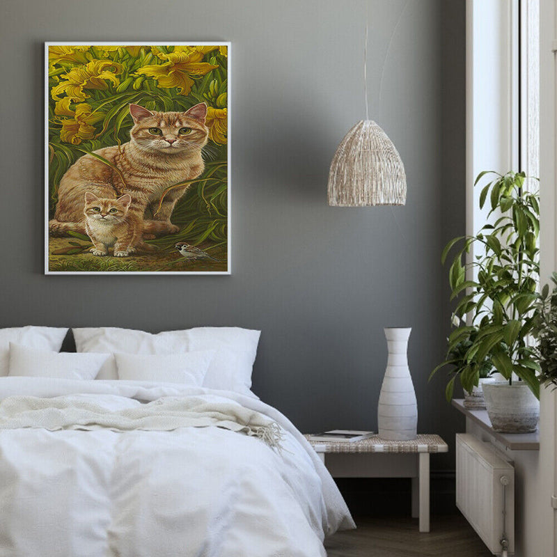 Cats Oil Paint By Numbers DIY Coloring Picture Kits for Adults Children Crafts