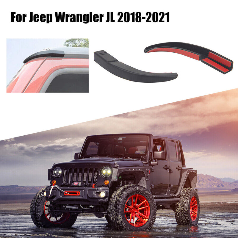 1 Pair Drip Rail Extension Hardtop Rain Diverter for Jeep Wrangler JL 18-21