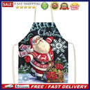Santa Claus Printed Kitchen Apron Cotton Linen Oil-proof Waterproof Home Cooking