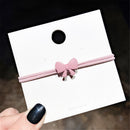 Gift Women Girl Random Color Bow Hair Ring High Elastic Hair Tie Rope