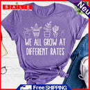 We All Grow At Different Rates Teacher T-Shirt Tea-07042 L/Purple