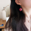 Korean Cherry Long Drop Earrings Women Sweet Fruit Dangle Earrings (Red) Newly