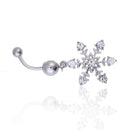 Snowflake Rhinestone Diamante Dangle Navel Belly Button Ring Jewelry Cute