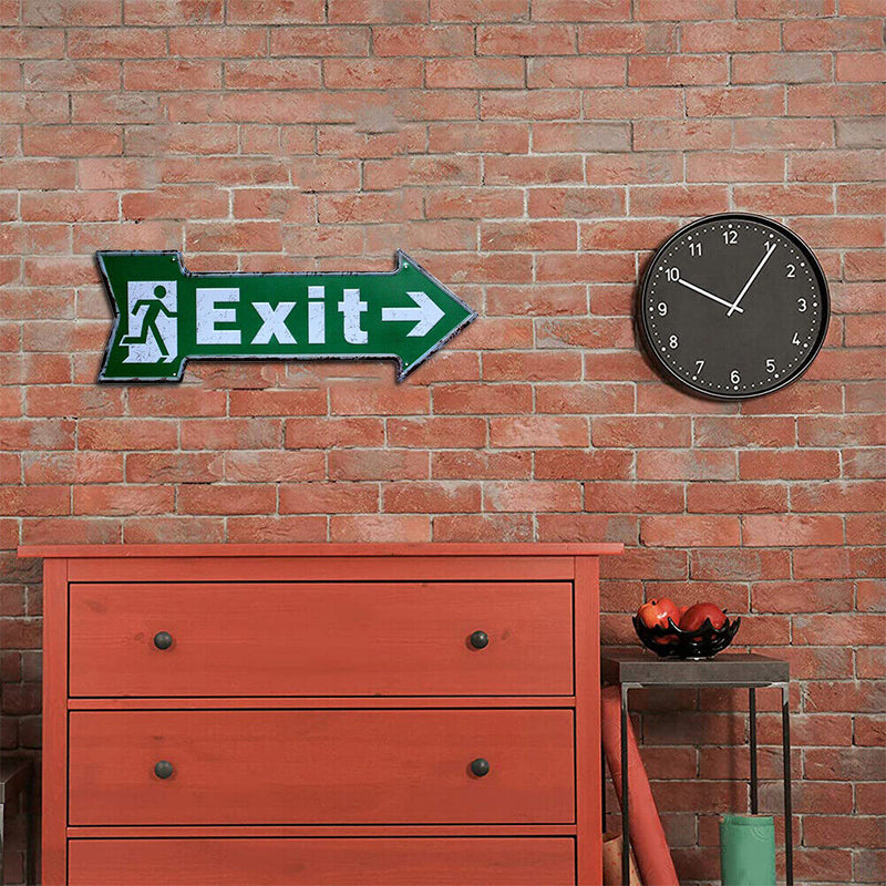 Wall Exit Metal Signs Retro Pub Bar Door Hanging Special Shape Arrow Iron Decor
