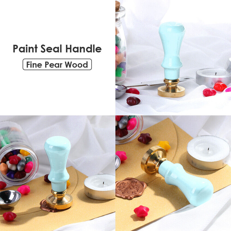 Retro Wax Sealing Stamp Wood Handle Grip Wedding Post Stamping Art Decoration