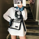Clear Transparent PVC Shoulder Messenger Bag Boys Girls Unisex Square Casual Cro