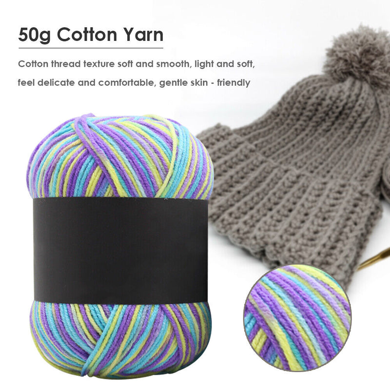 Gradient Color Milk Cotton Yarn Scarf Sweater Crochet Knitting Yarn (M) Newly