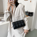 Casual Lattice PU Square Commuter Envelope Bag Women Flap Solid Crossbody Purse