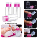 3pcs Push Down Dispenser, Empty Bottle Container for Nail Polish Remover, 180ml