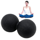 TPE Lacrosse Ball Fitness Peanut Ball  Relax Yoga Exercise Massage(Black)