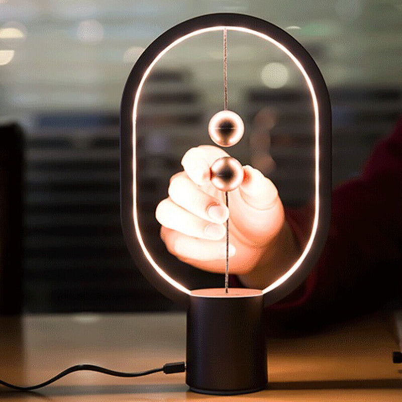 USB Balance LED Table Lamp Magnetic Mid-air Switch Night Light (Dark Grey)