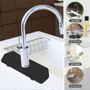 Kitchen Silicone Faucet Absorbent Mat Sink Water Splash Odor Guard (Black) Newly