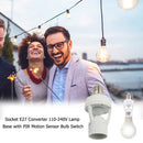 110-240V Socket E27 Converter Lamp Base Light Bulb Switch with PIR Motion Sensor