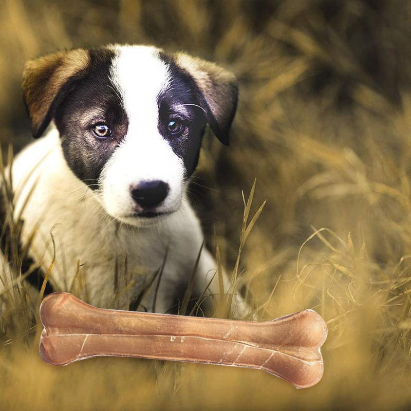 Dog Toys Cowhide Leather Bone Molar Teeth Clean Stick Food Treats (8in/1pc)