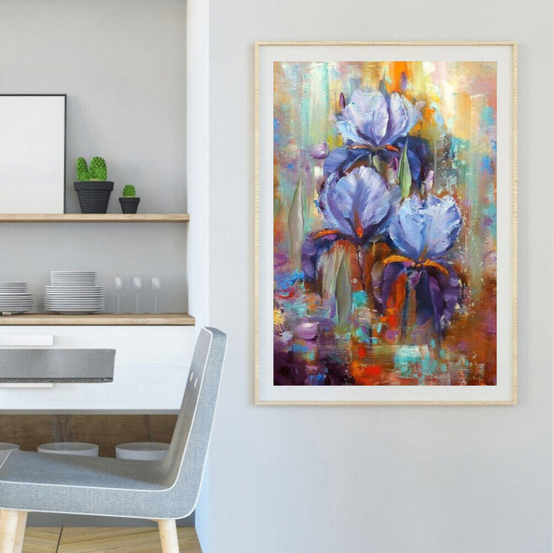 Iris Oil Paint By Numbers Kit DIY Acrylic Painting for Adults Home Decoration