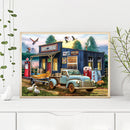 50x40cm Colorful DIY Paint By Numbers Kit Houses Cars by The Lake Decor Gif