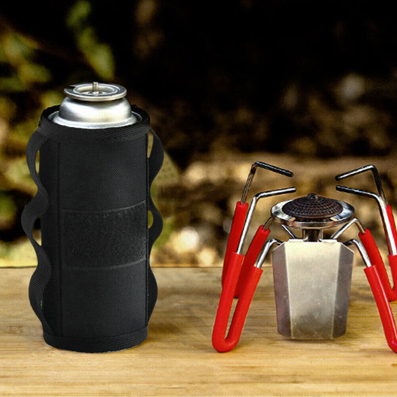 Outdoor Gas Canister Protective Cover MOLLE System Adhesive Gas Tank Wrap Bags