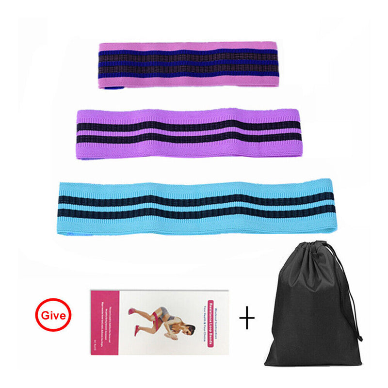 3pcs Yoga Exercise Workout Prey Leg Loop Non-Slip Design Squat Band Hip