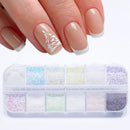 Shinning Glitter Pigment DIY Manicure White Coating Sugar Nail Powder Winter