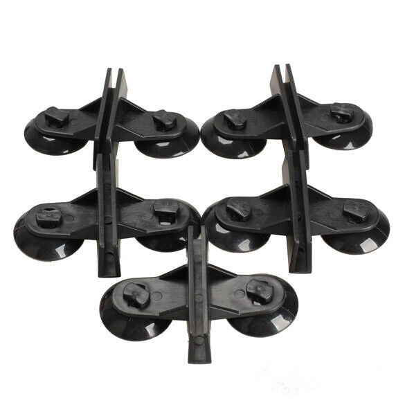 5x Black Plastic Divider Sheet Holder Suction Cups for Aquarium Fish Tank