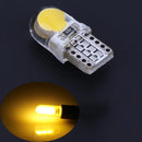 10pcs 12V T10 W5W LED Lamp COB Silicone Shell Car Turn Side Lamps(Yellow)