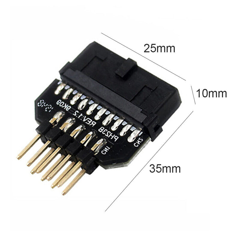 USB 3.0 20-Pin to USB 2.0 9-Pin Adapter Front Panel Connector Converter (B)