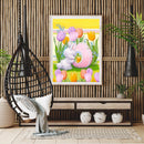 Easter Bunny Oil Paint By Numbers Kits Canvas Picture Wall Art DIY Craft Colo