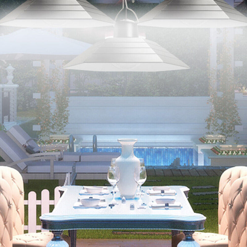 2 in 1 Split Solar Chandelier LED Remote with Cable Yard Lamp (2 Head B)
