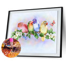 5D DIY Full Drill Diamond Painting Chatting Birds Cross Stitch Embroidery