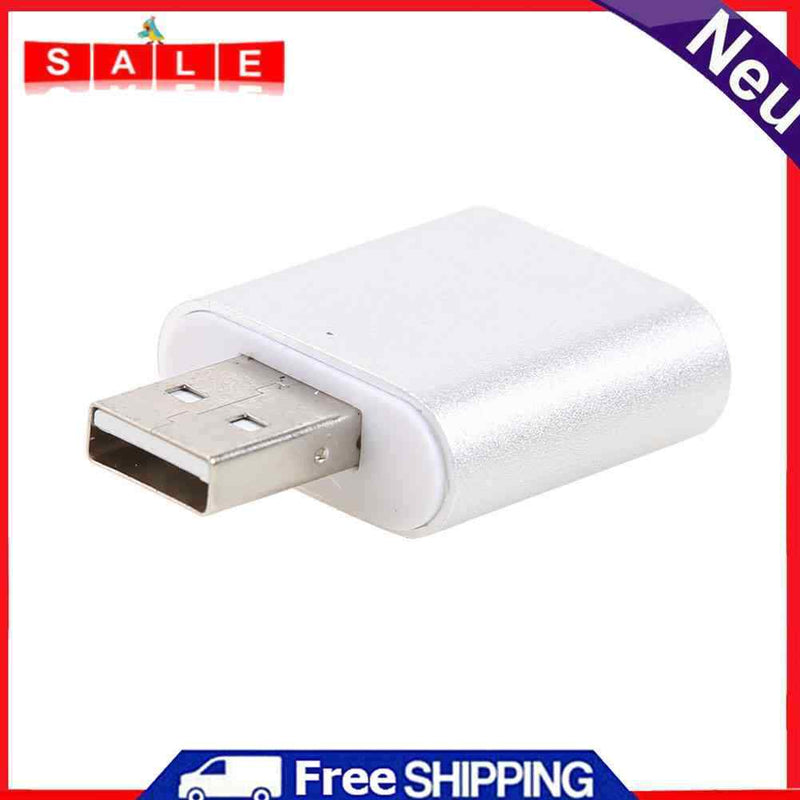 USB External Sound Card Portable USB to 3.5mm Audio Adapter for Laptop Computer