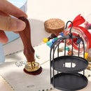 Birdcage Shaped Wax Seal Melting Furnace DIY Sealing Wax Warmer Pot (Black)