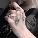 Alloy Multi-layer Chain Cross Virgin Mary Pendant Open Finger Ring Punk Rings