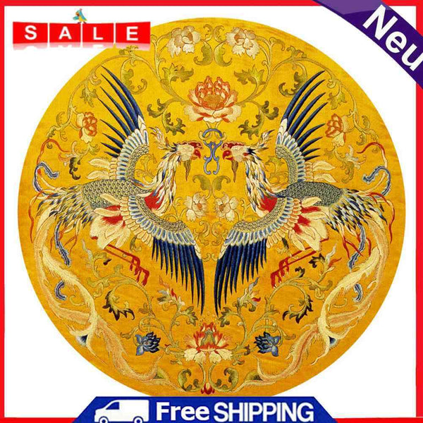 Stamped Cross Stitch Kit Flying Phoenixes Embroidery Canvas 11CT Needlework Set