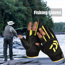 3-Finger Cut Unisex Arrow Fishing Gloves Non-Slip Angling Gloves (Yellow) Newly