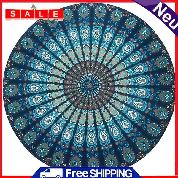 Outdoor Picnic Mat Round Holiday Beach Cushion Blanket Camping Boho Pad Shawl