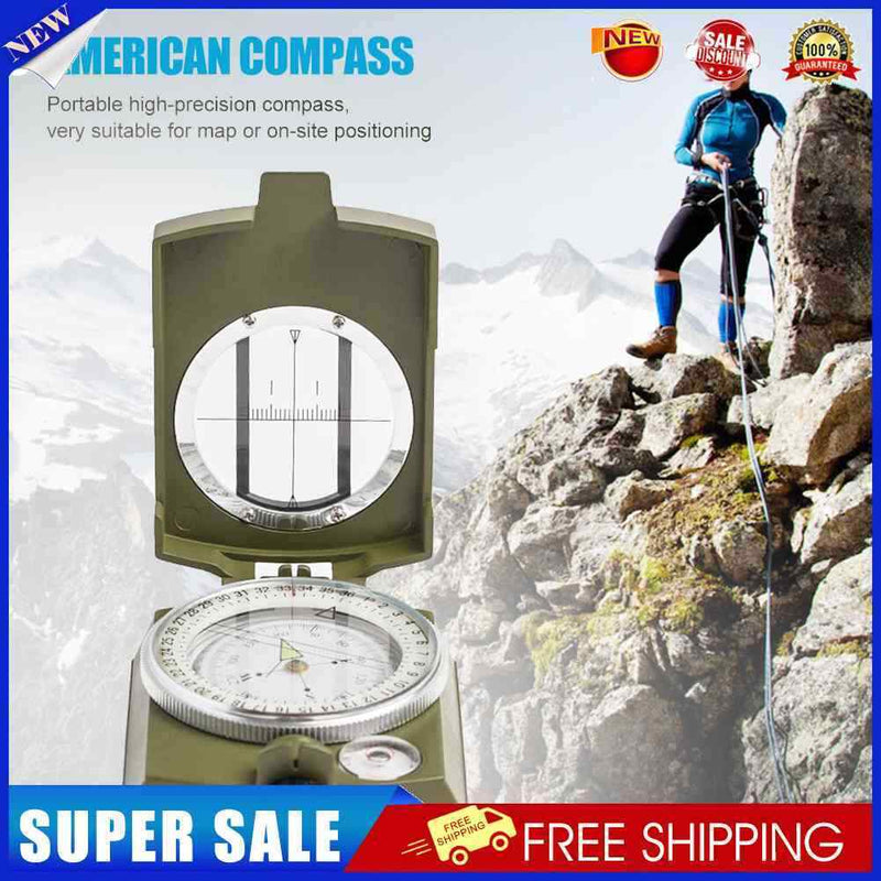 Multifunctional Folding Luminous Compass Camping Hiking Survival Compass Tool